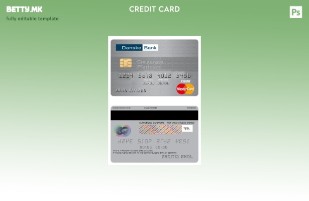 модерен стил Данска Danskebank кредитна корпоративна платина мастер карта шаблон